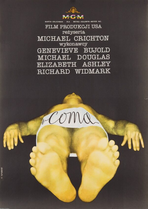 Vintage Polish Posters | Coma | Michael Crichton | Anna Kozlowska